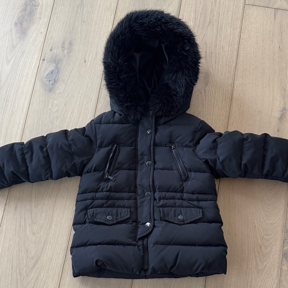 ZARA GIRLS Kids Black Puffer Jacket